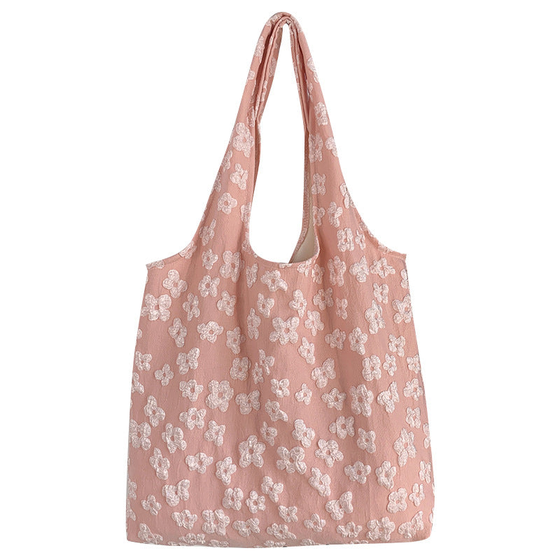 Floral Jacquard Slouchy Shoulder Bag