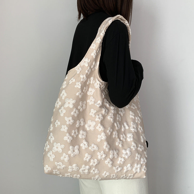 Floral Jacquard Slouchy Shoulder Bag - view 2