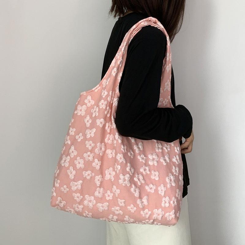 Floral Jacquard Slouchy Shoulder Bag - view 3