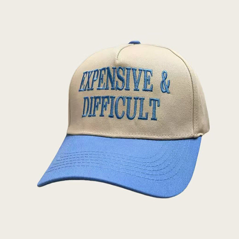 Embroidered Statement Colorblock Baseball Cap - Blue