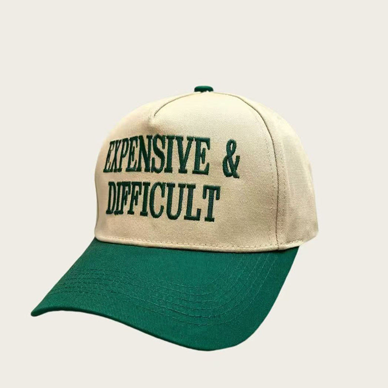 Embroidered Statement Colorblock Baseball Cap - Green