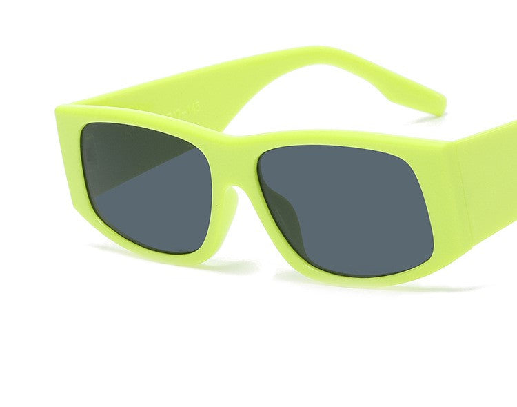 Thick Rim Rectangle Wrap Sunglasses - NO03