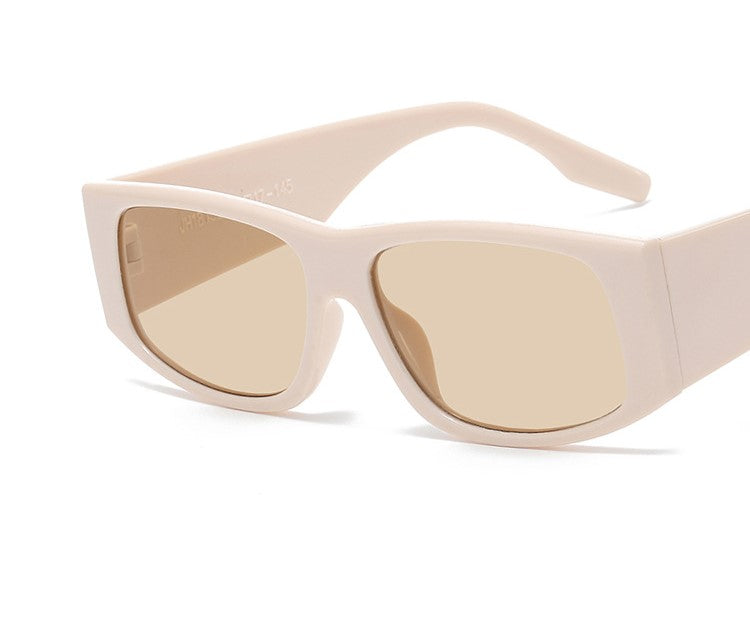 Thick Rim Rectangle Wrap Sunglasses - NO04