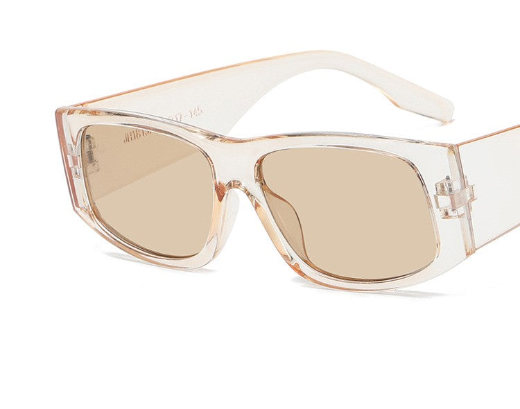 Thick Rim Rectangle Wrap Sunglasses - NO05