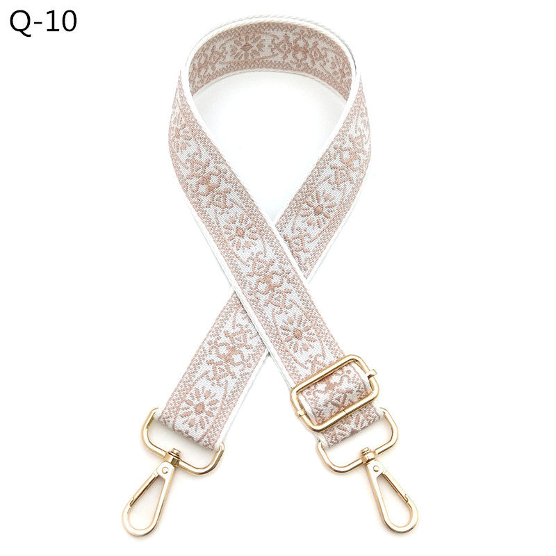 Floral Embroidered Adjustable Handbag Shoulder Strap - Color_10