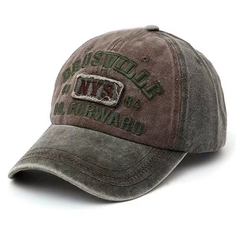 Vintage Lettered Patch Washed Baseball Cap - Green