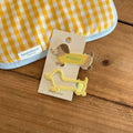 Dachshund Puppy Hair Barrette Pair For Bangs - Yellow