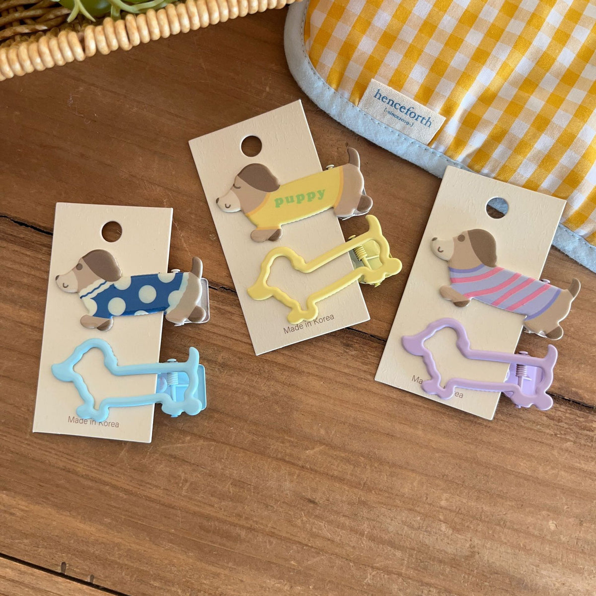 Dachshund Puppy Hair Barrette Pair For Bangs - view 2