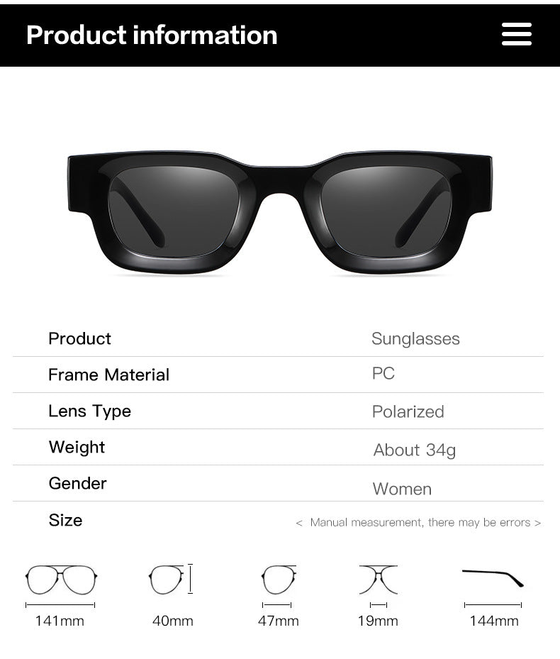 Bold Rectangle Polarized Sunglasses