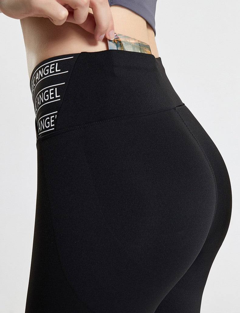 Crossover Waist High Rise Yoga Leggings - Black - 2