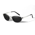 Y2K Narrow Oval Wrap Sunglasses - Color_01