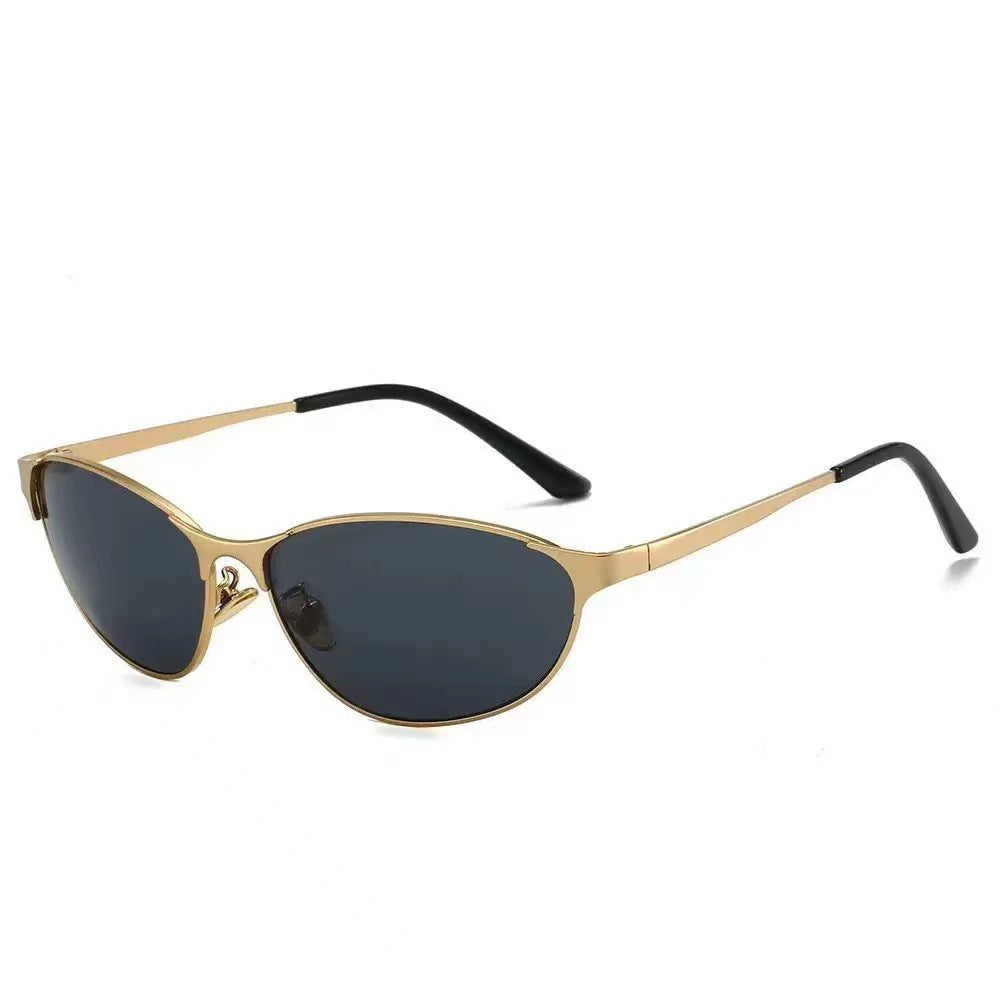Y2K Narrow Oval Wrap Sunglasses - Color_02