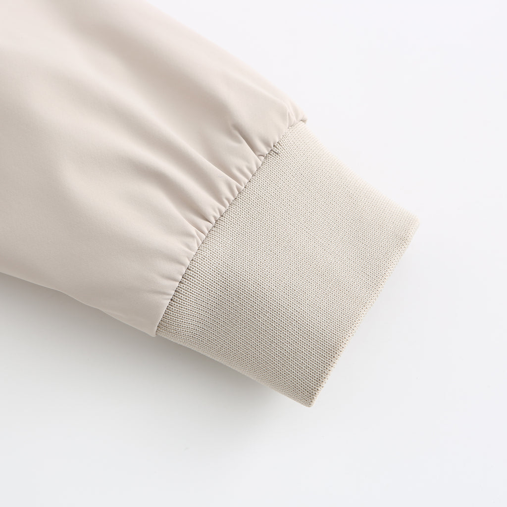 Ring Zip Quilted Lined Bomber Jacket - Ivory - 6