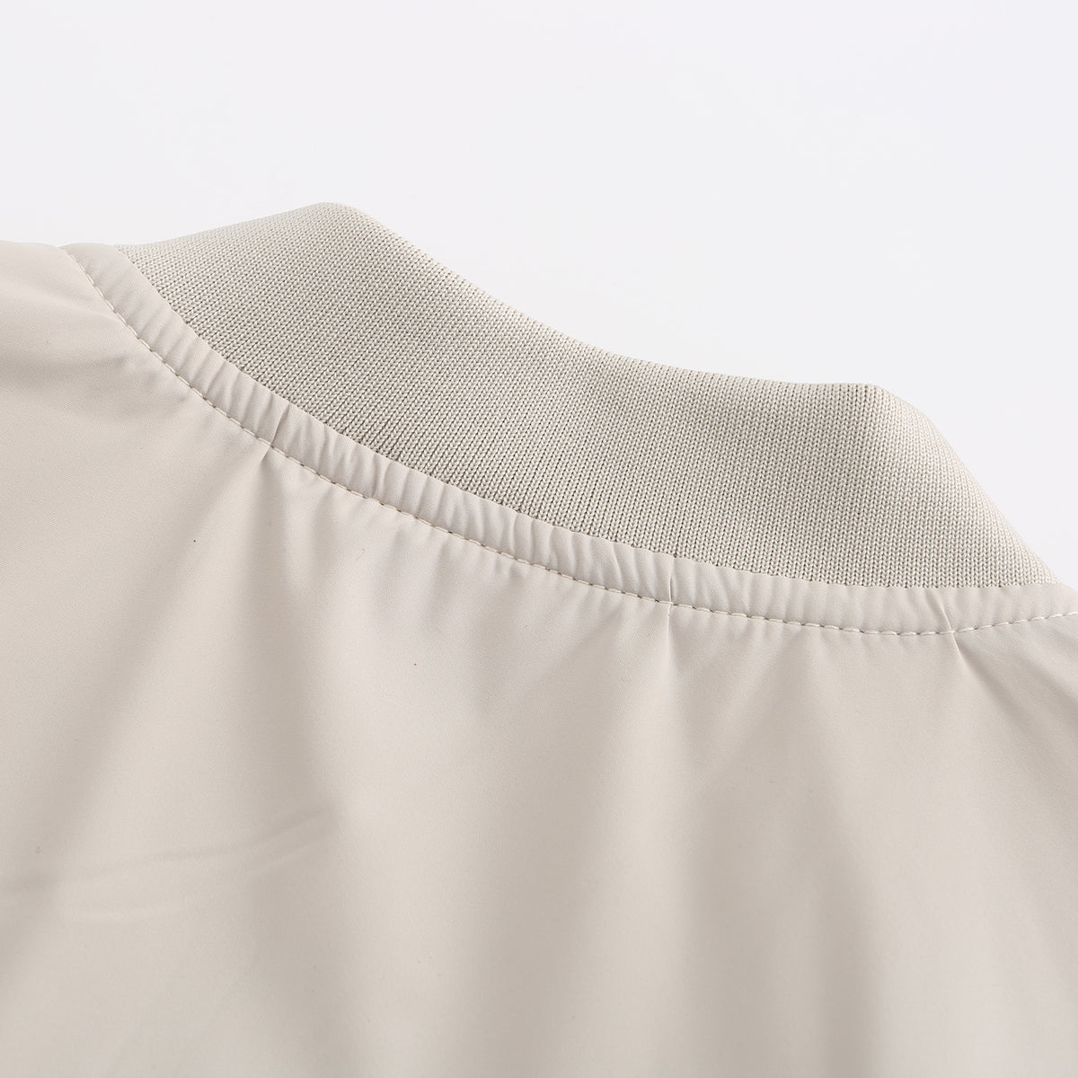 Ring Zip Quilted Lined Bomber Jacket - Ivory - 9