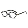 Slim Oval Frame Vintage Eyeglasses - 01Black