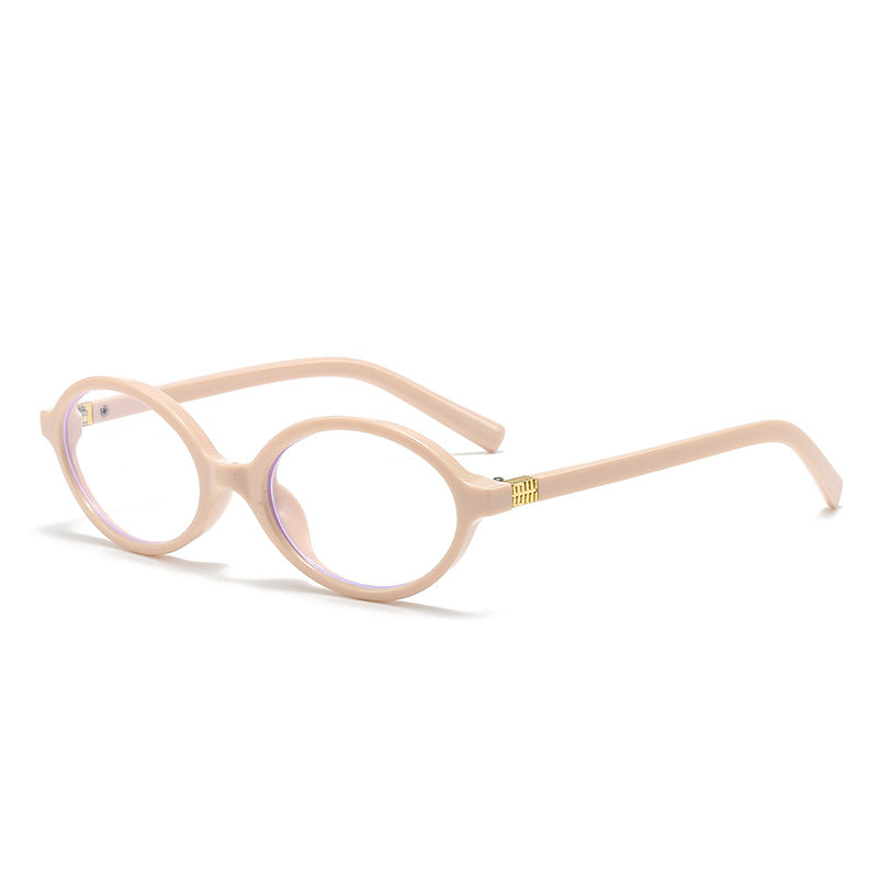 Slim Oval Frame Vintage Eyeglasses - 03Shell