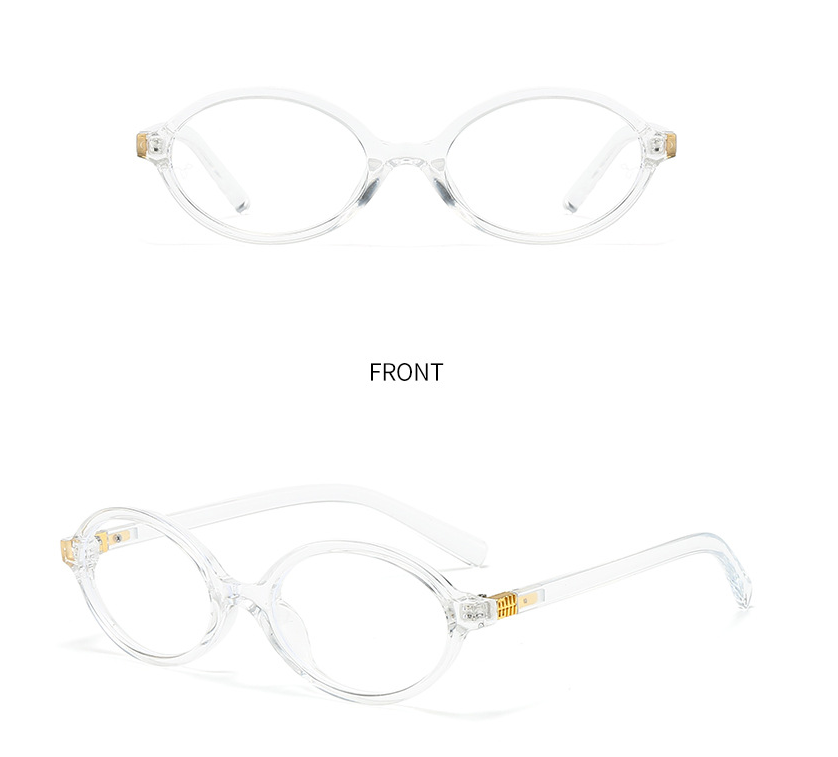 Slim Oval Frame Vintage Eyeglasses - view 3