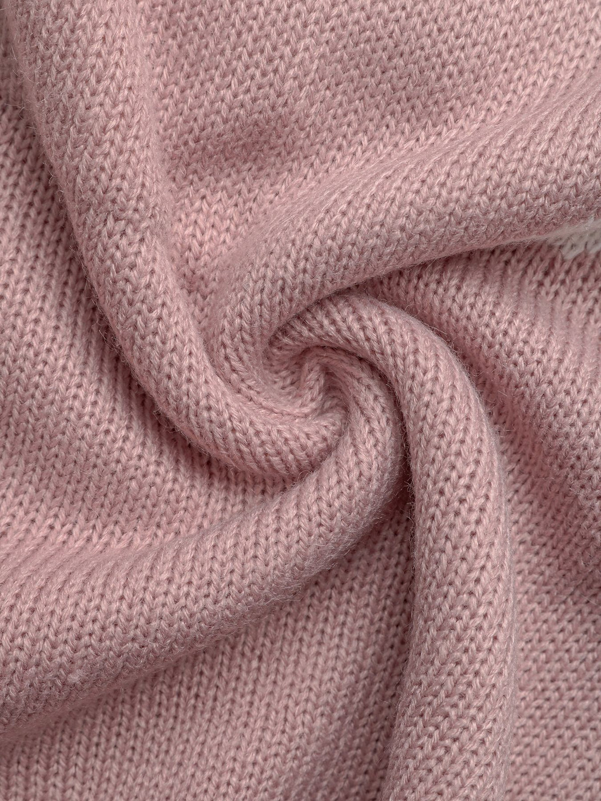 Fuzzy Bow Crew Neck Knit Sweater - Pink - 1