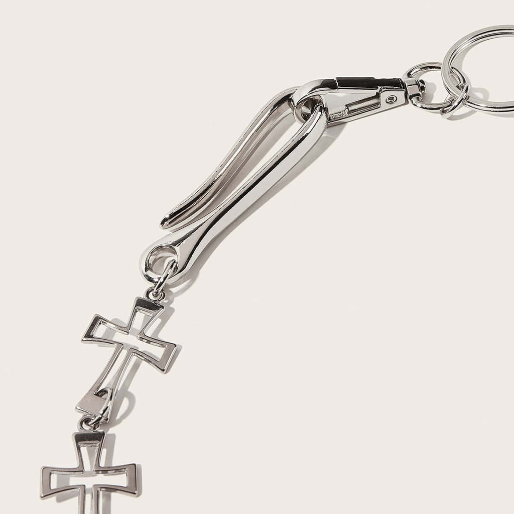 Cutout Cross Link Waist Chain - Silvery - 2