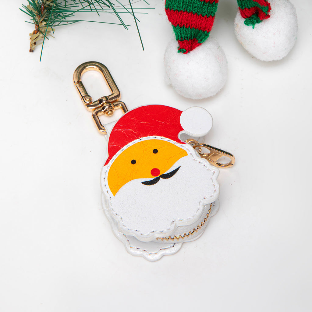 Holiday Felt Mini Coin Purse Keychain - Santa