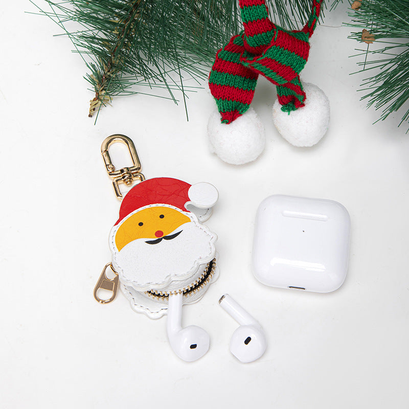 Holiday Felt Mini Coin Purse Keychain - Santa - 2