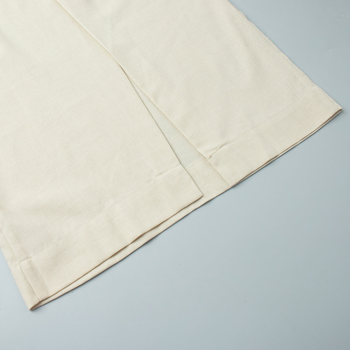 Linen Blend Button Vest Pencil Skirt Set - Offwhite - 10
