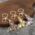 Sparkling Crystal Butterfly Bag Charm Keychain - Colorful