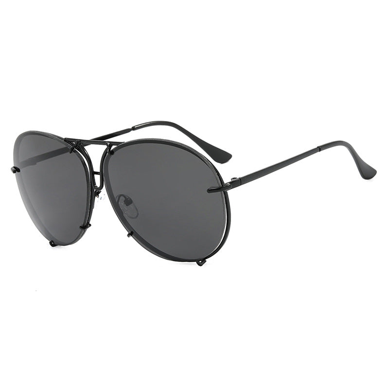 Vintage Metal Double Bridge Aviator Sunglasses - Color_2