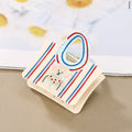 Cartoon Bear Stripe Print Claw Clip - OffWhite