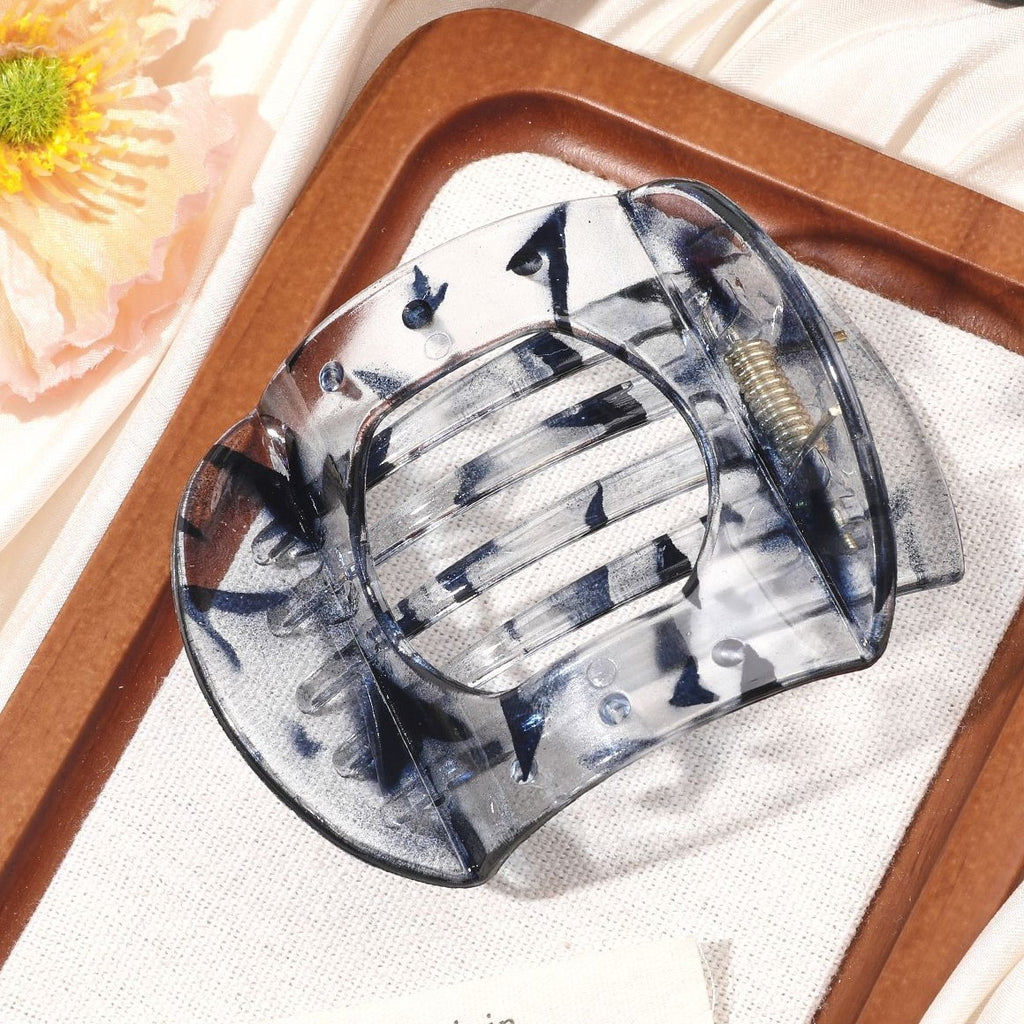 Glossy Square Jaw Claw Hair Clip - Grey