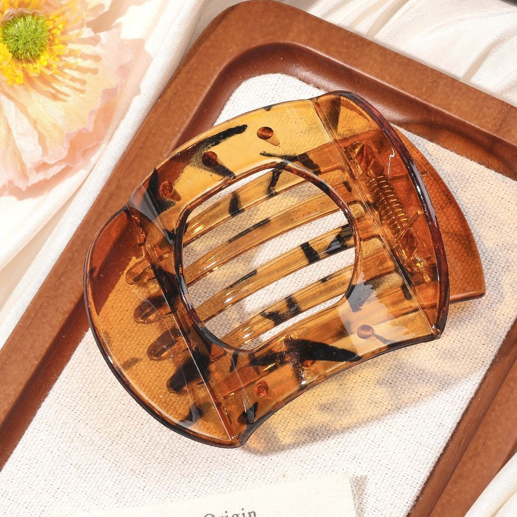 Glossy Square Jaw Claw Hair Clip - autumn