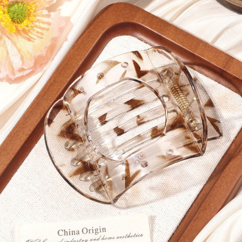Glossy Square Jaw Claw Hair Clip - light