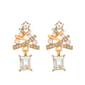 Rhinestone Christmas Tree Drop Earrings - C6