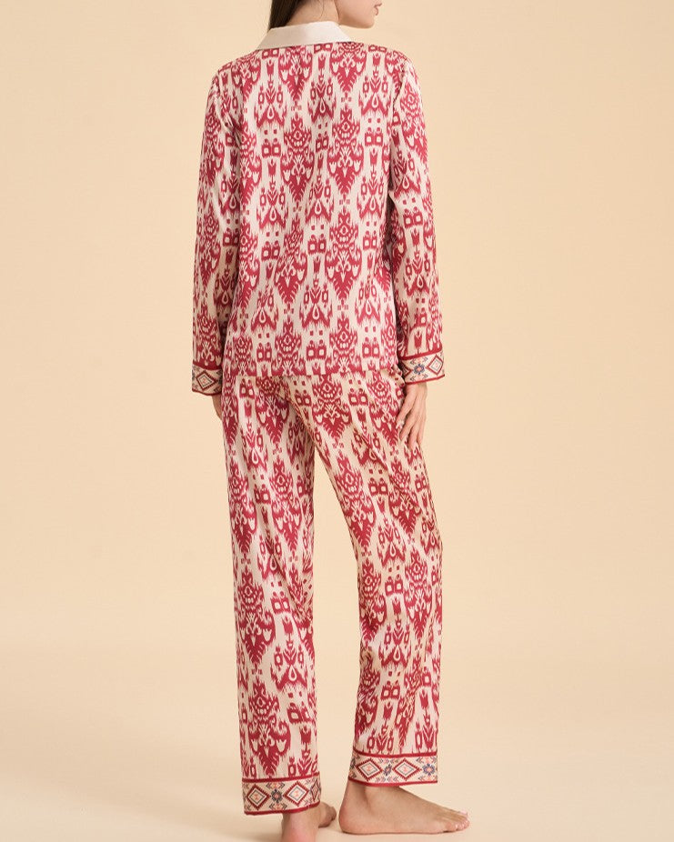 Boho Paisley Piped Trim Sleep Set - C3 - 1