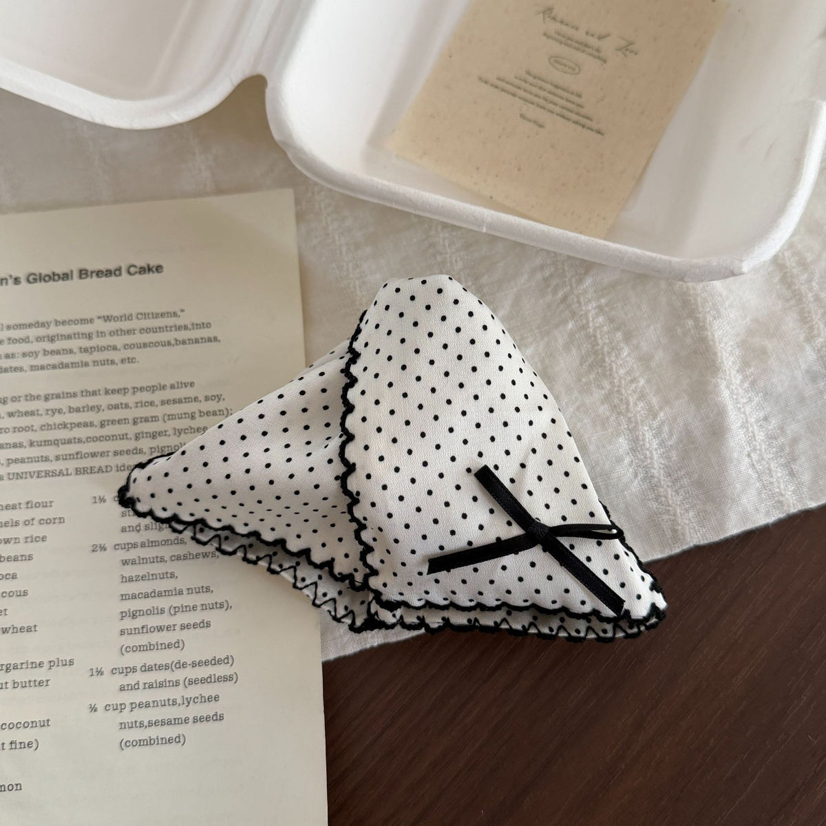 Coquette Polka Dot Claw Clip With Ric Rac Trim - White