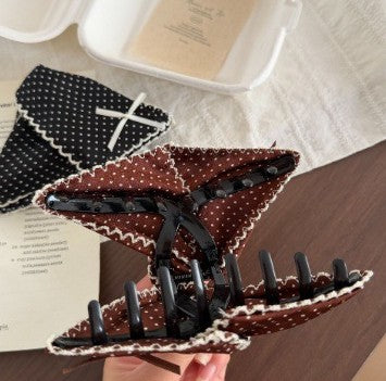 Coquette Polka Dot Claw Clip With Ric Rac Trim - view 1