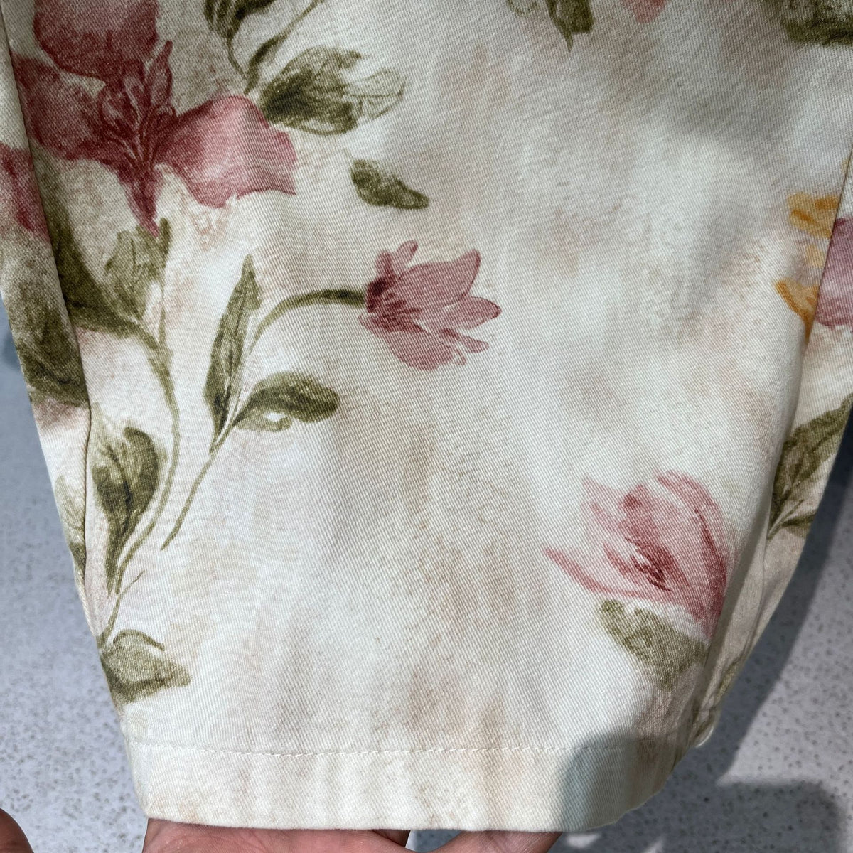 Watercolor Floral Print Wide Leg Jeans - Floral - 5