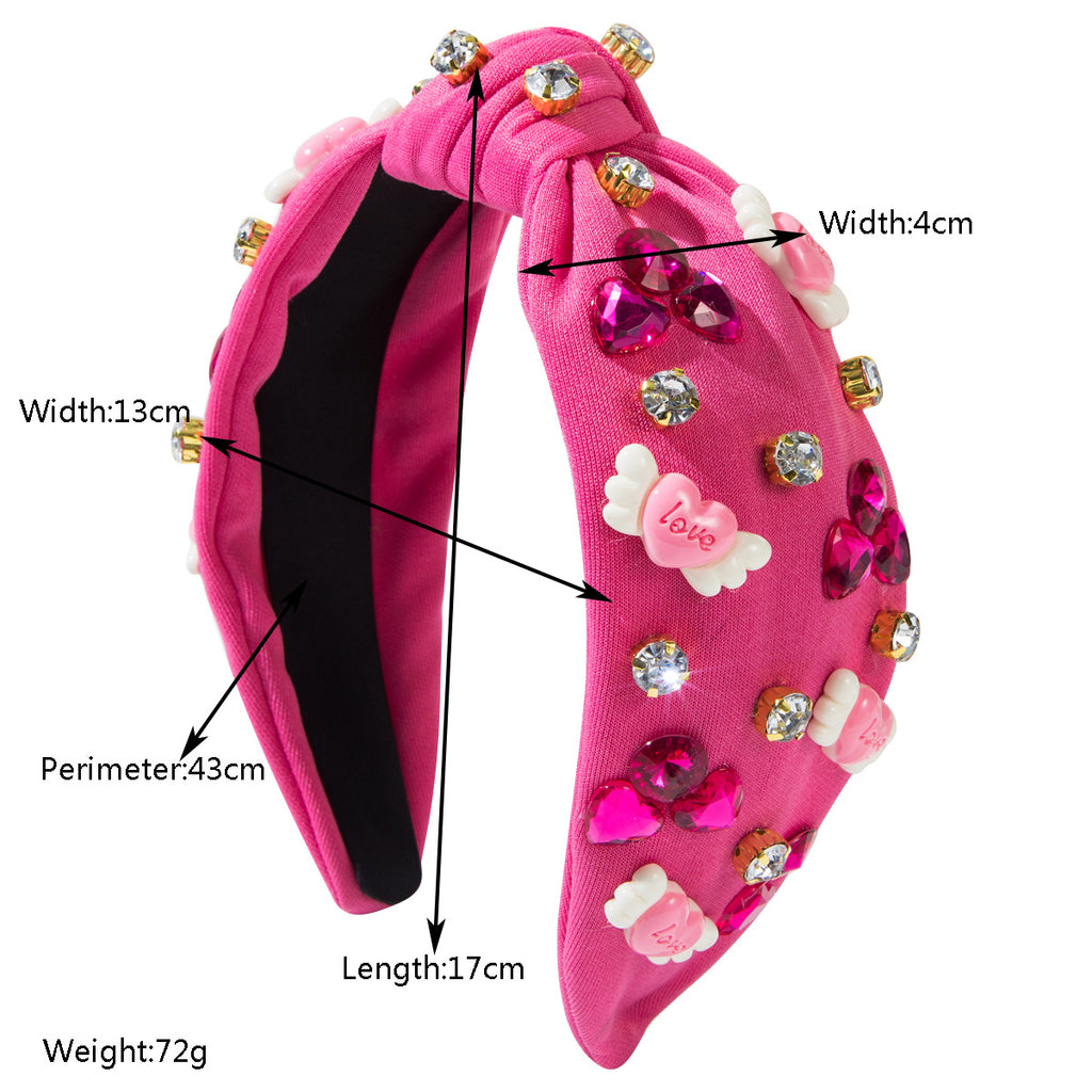 Rhinestone Charm Knotted Wide Headband