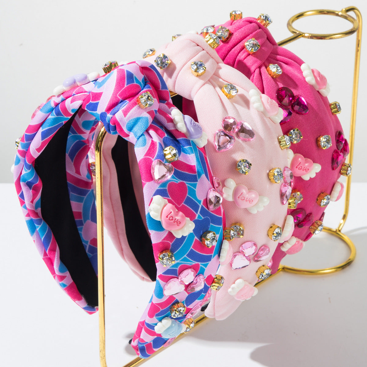 Rhinestone Charm Knotted Wide Headband - view 1