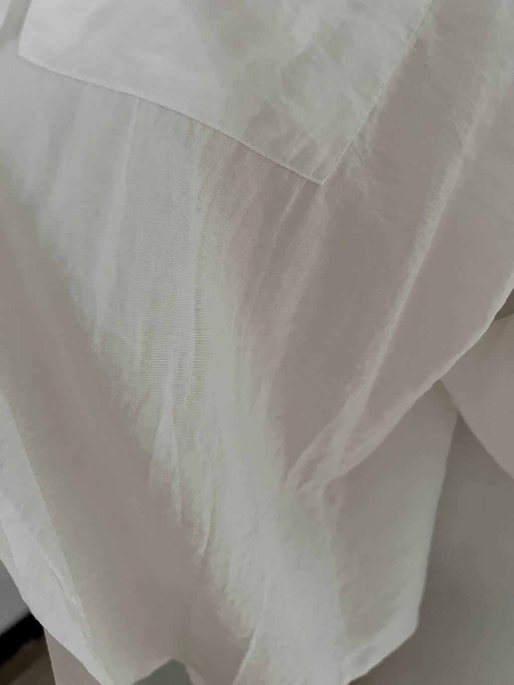 Airy Crinkle Gauze Oversized Button Down Shirt - White - 8