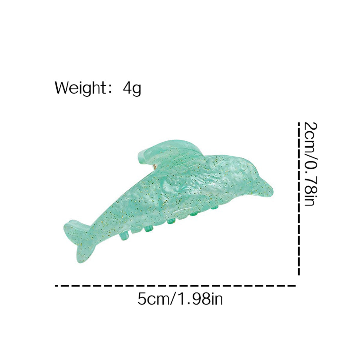 Pearly Dolphin Mini Hair Claw Clip - view 1