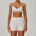Cream V Bra & Shorts