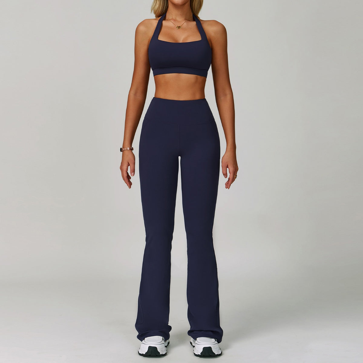 Halter Neck Sports Bra High Waist Workout Set