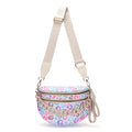 Leopard Sling Bag with Chain Strap Accent - Colorful