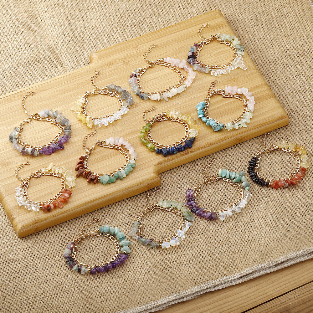 Zodiac Card Chip Stone Chain Bracelet - view 10