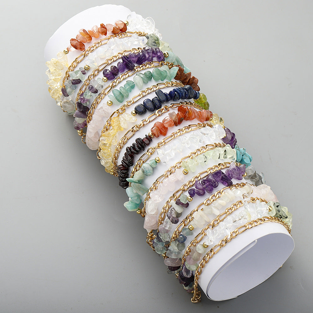 Zodiac Card Chip Stone Chain Bracelet - view 4