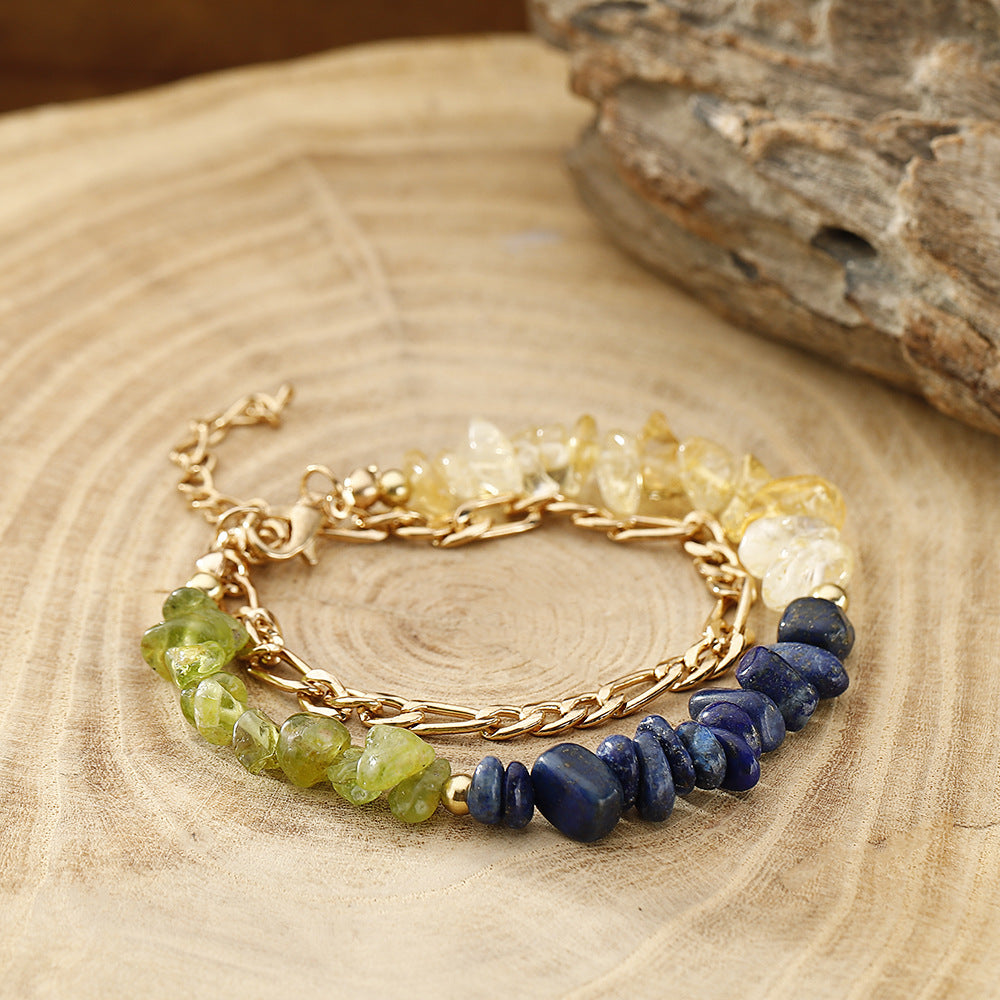 Zodiac Card Chip Stone Chain Bracelet - view 7