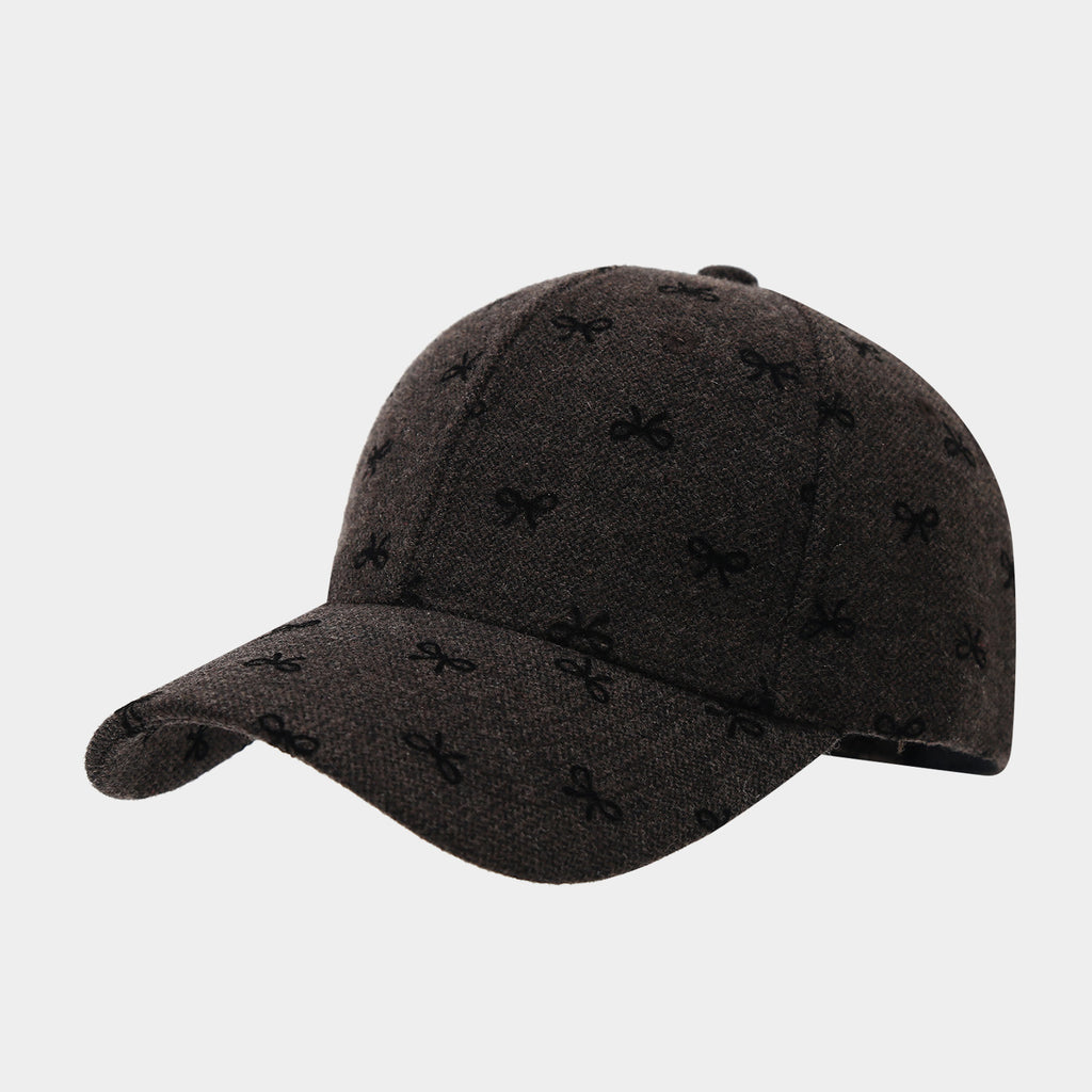 Allover Bow Print Baseball Cap - Dark_Grey