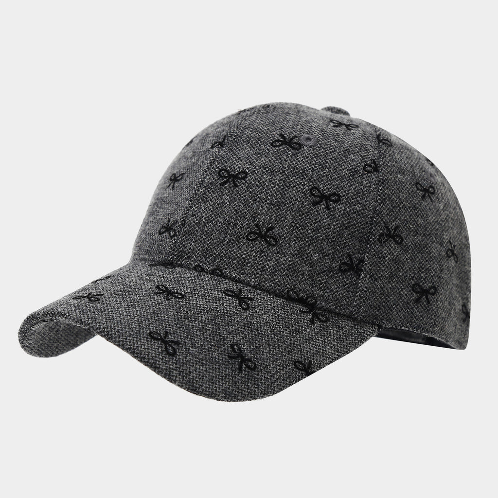 Allover Bow Print Baseball Cap - Light_Grey