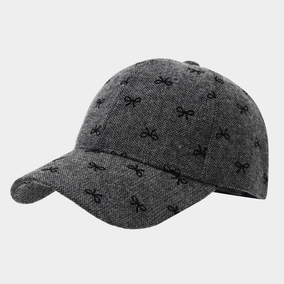 Allover Bow Print Baseball Cap - Light_Grey